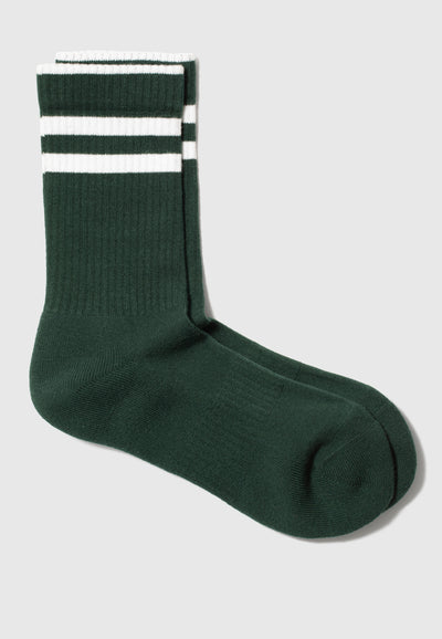 chaussettes côtelées Vert forêt main