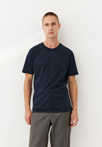 t-shirt coton bio loom bleu marine face