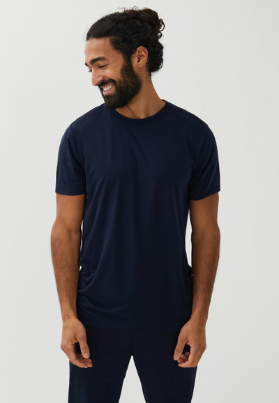 t-shirt mérinos loom bleu marine face 2
