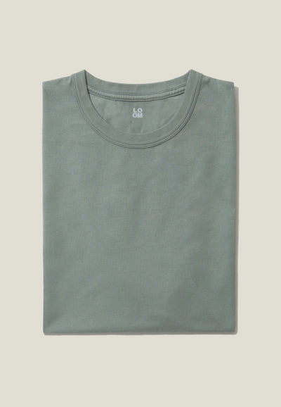 t-shirt coton bio loom vert pastel plié