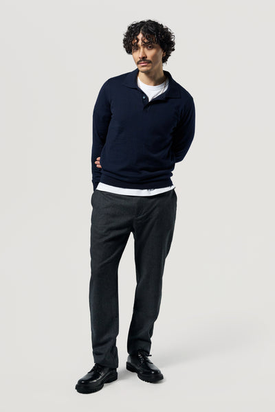 pull col polo bleu marine