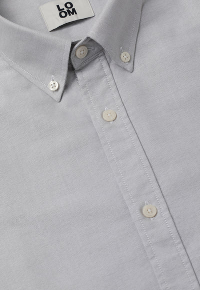 chemise oxford coton bio Gris détail boutons