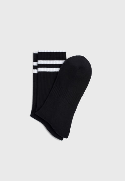 chaussettes côtelées coton bio noir pliées