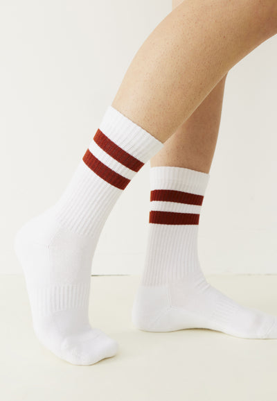 chaussettes de sport Rayures terracotta main