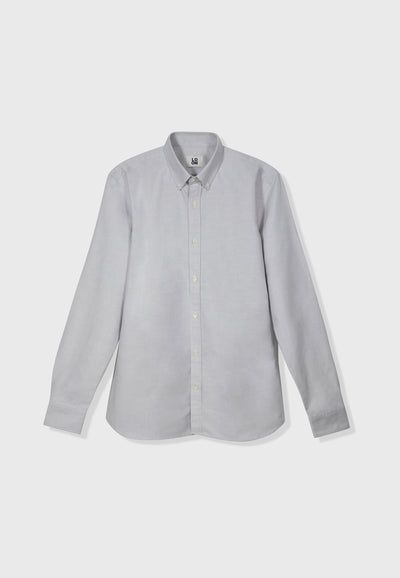 chemise oxford coton bio Gris main