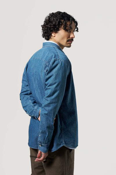 chemise en jean coton bio loom bleu moyen dos