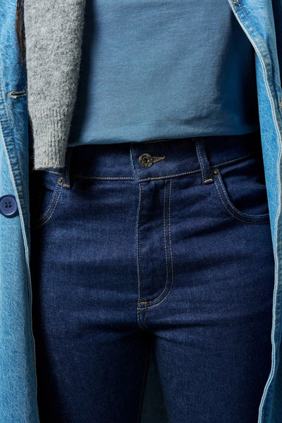 jean slim coton bio loom brut détails