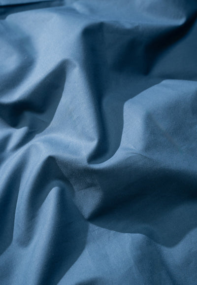 drap housse coton bio loom bleu cobalt main