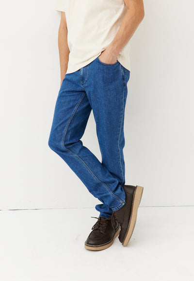 le jean coton bio bleu moyen main