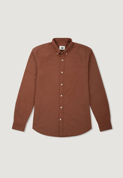 chemise en flanelle coton bio loom acajou main