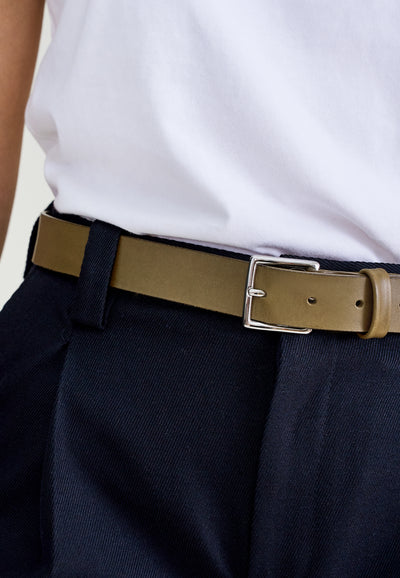 ceinture fine femme loom olive face 2 main